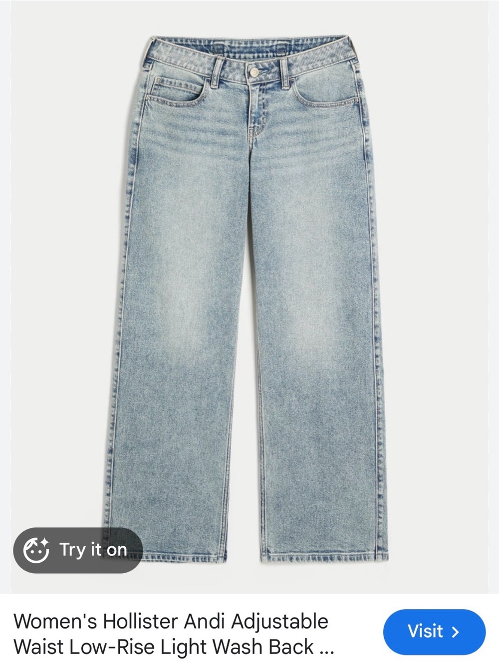 Hollister Women's Light Wash Straight-Leg Jeans - NWT